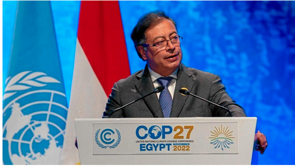 Gustavo Petro, presidente de Colombia, durante su intervención en la COP27.